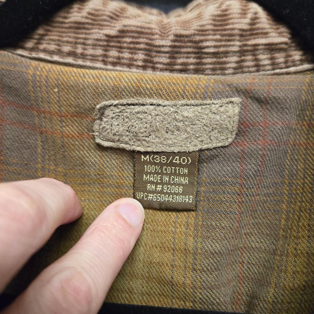 Vintage Distressed Corduroy Shirt Flannel Lined Gorpcore Earth Brown Rustic - Picture 4 of 10